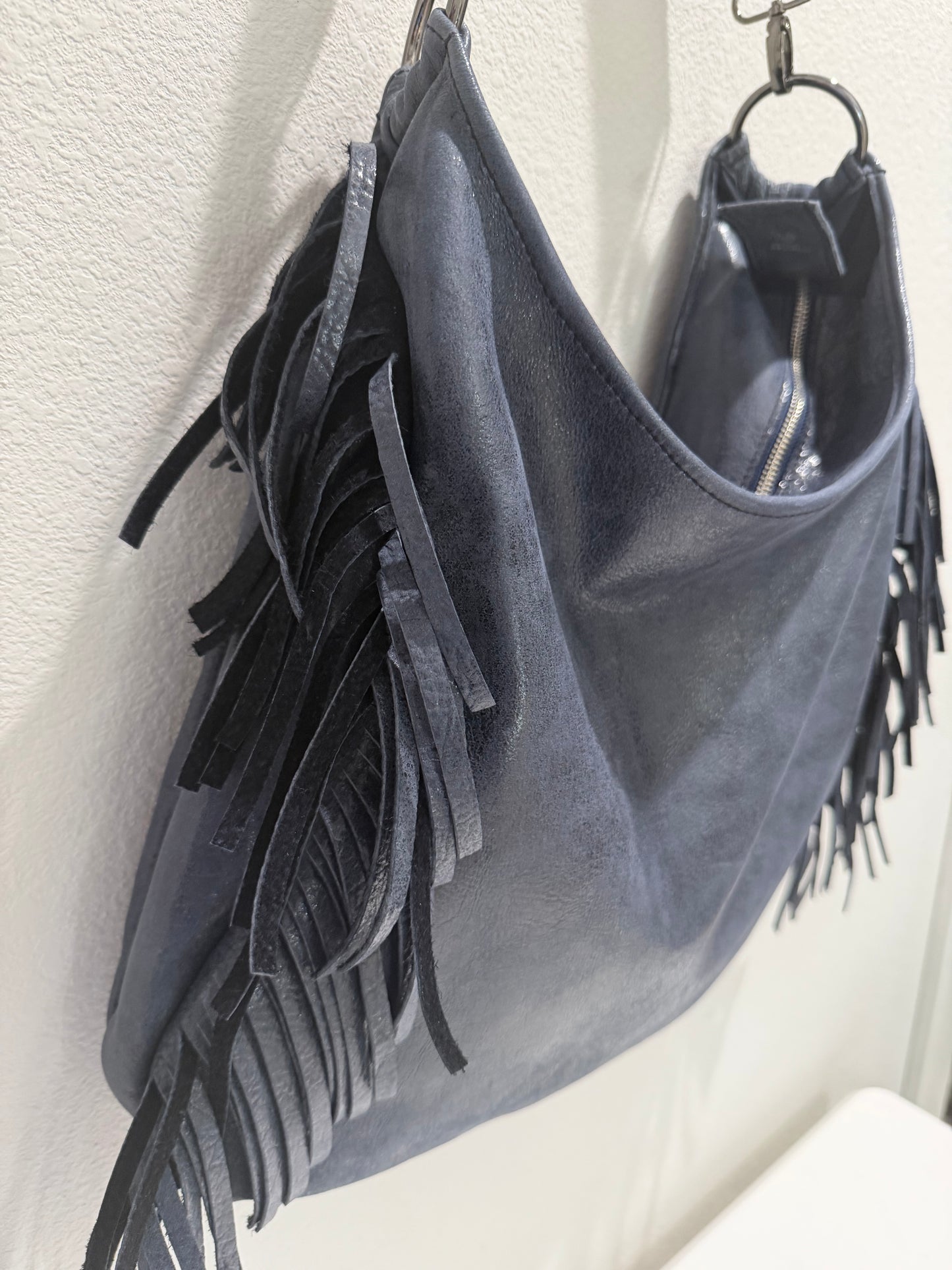 Fringe Leather BOHO Navy