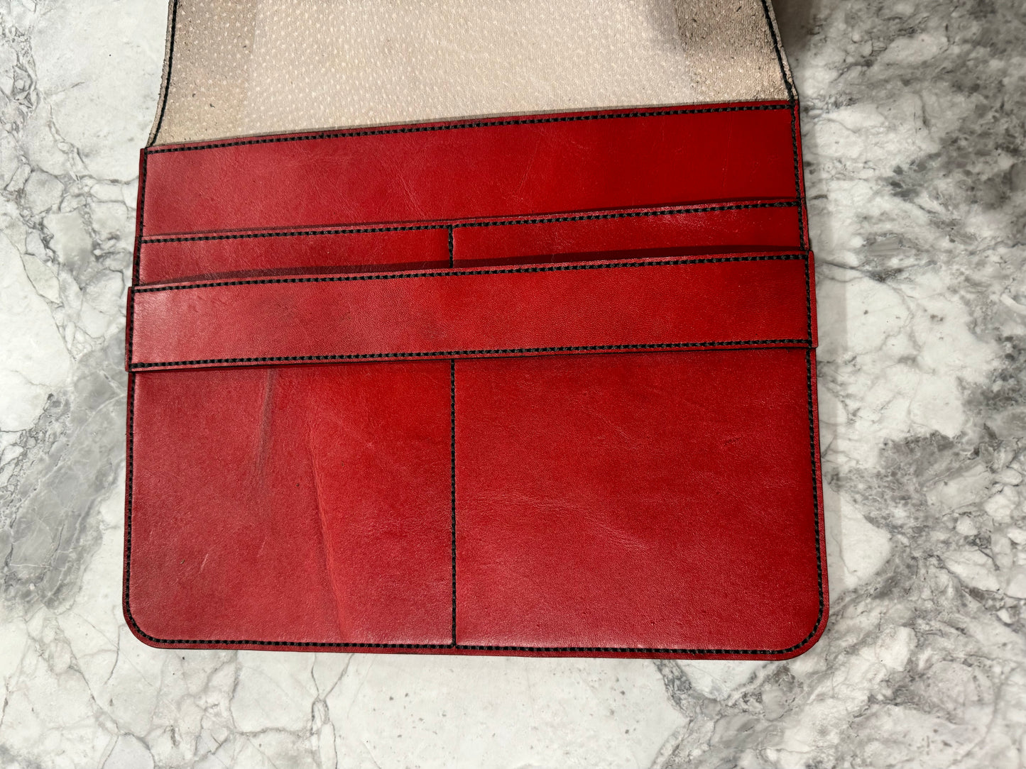 Leather iPad Case - Red